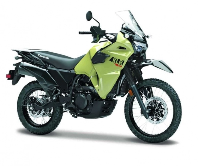 Kawasaki KLR 650 modell állvánnyal 1/18