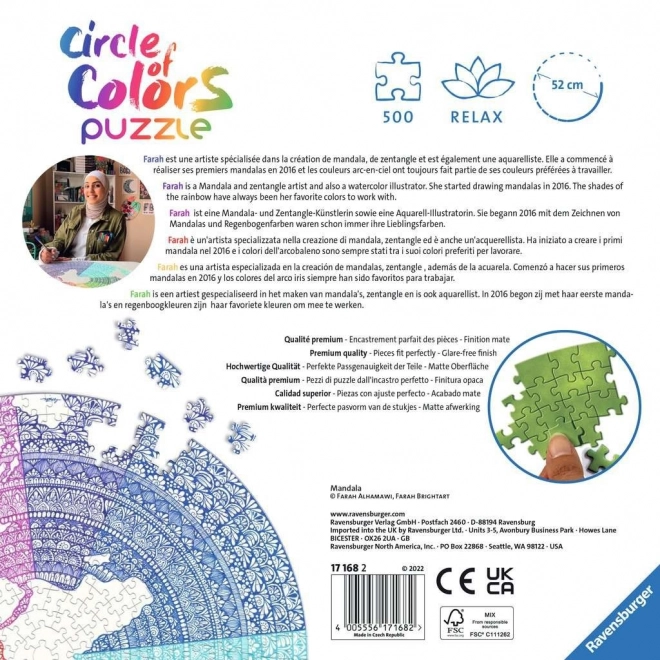 Mandala színek köre puzzle 500 darabos - Ravensburger