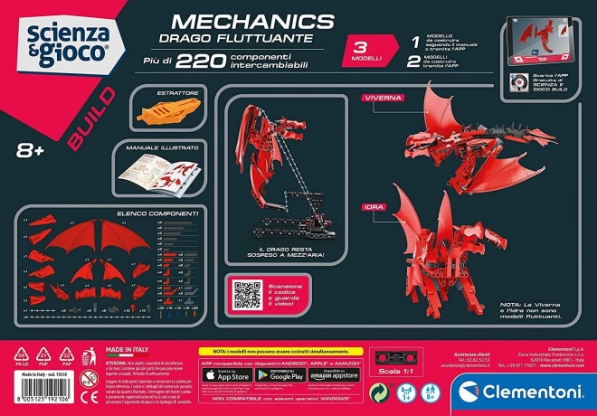 clementoni tudomány és játék mechanikai laboratórium lebegő sárkány 3 az 1-ben