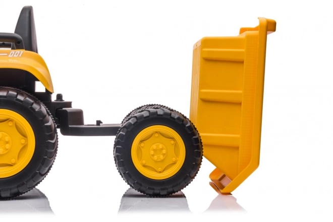 Akkumulátoros traktor kanállal sárga