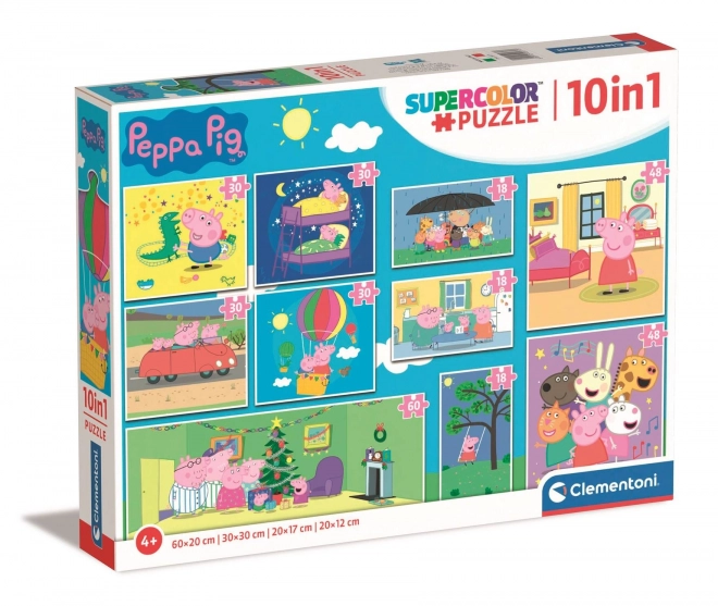 Peppa Malac 10 az 1-ben Clementoni Puzzle