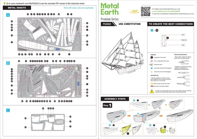 3D puzzle prémium sorozat: USS hajó építés