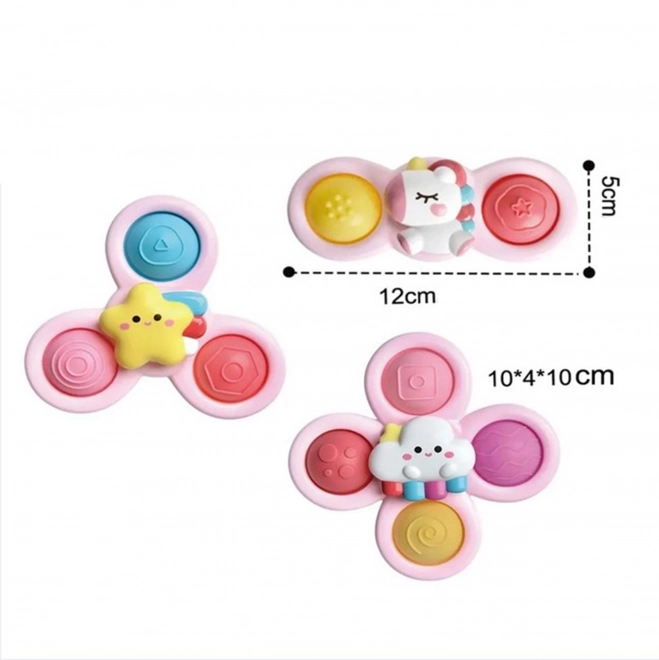 Julcsi gyermek játék pop-it fidget spinner 3db - rózsaszín
