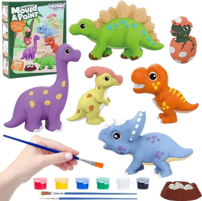 Woopie kreatív DIY festőkészlet – gipsz dinoszaurusz öntvények kifestéshez