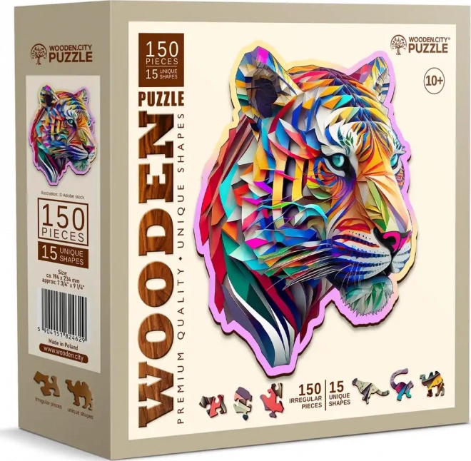 Színes Tigris Fa Puzzle 150 darabos