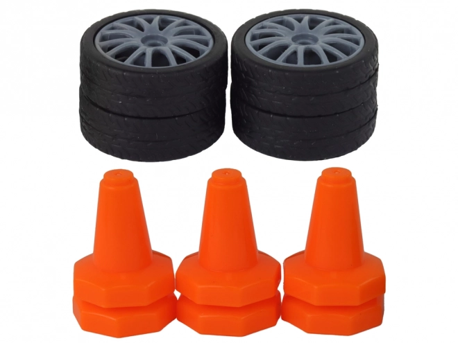 Távirányítós sportkocsi R/C 1:24 cserélhető kerekek – Sárga