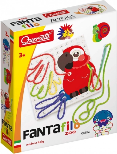 Quercetti Fantafilò Zoo fűző- és hímzőkészlet gyerekeknek