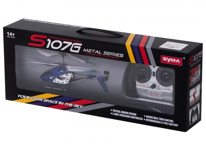 Rc távirányítós helikopter szymma s107g kék