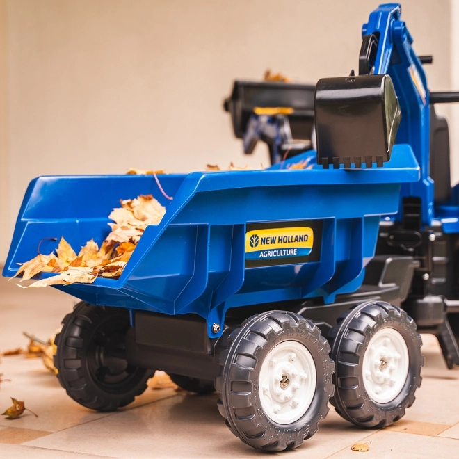 Traktor New Holland pótkocsival, kék, 3 éves kortól gyerekeknek
