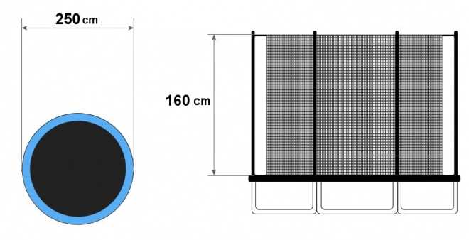 Biztonsági háló beltéri trambulinra 244-250 cm 8 láb