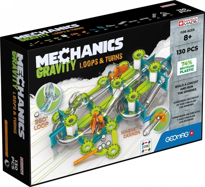 mechanics gravity loops és turns mágneses építőkockák 130 darab geomag