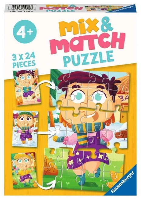 Ravensburger puzzle mix & match színes ruhák