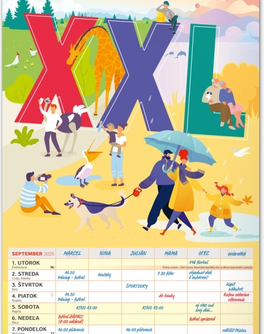 Falinaptár Családi tervezés XXL 2026