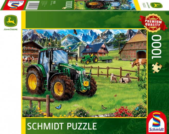 Alpok rétje traktorral: John Deere 6120M puzzle, 1000 darabos