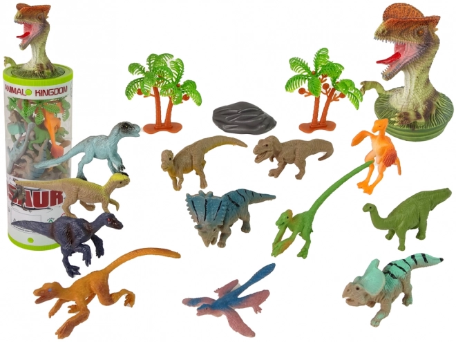 Állat Dinoszaurusz Figura Készlet 12 db. Tartozékok a tubusban