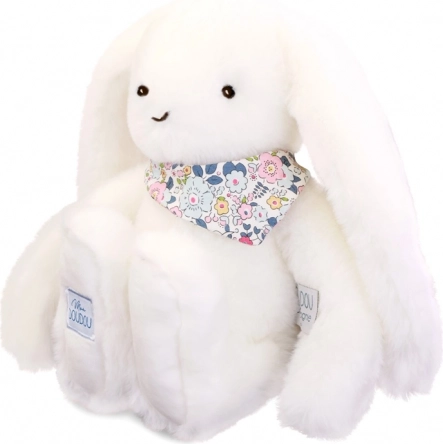 Doudou plüss nyuszi kendővel fehér 35 cm