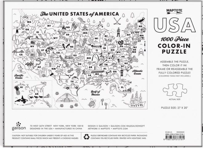 Vybarválható Puzzle USA 1000 Darabos