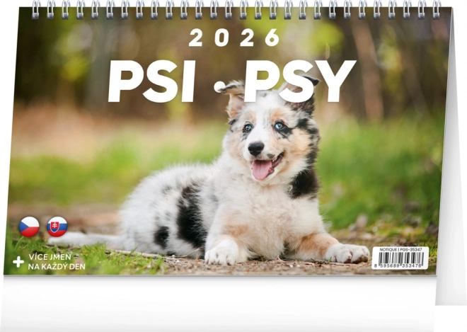 Asztali naptár Kutyák 2026