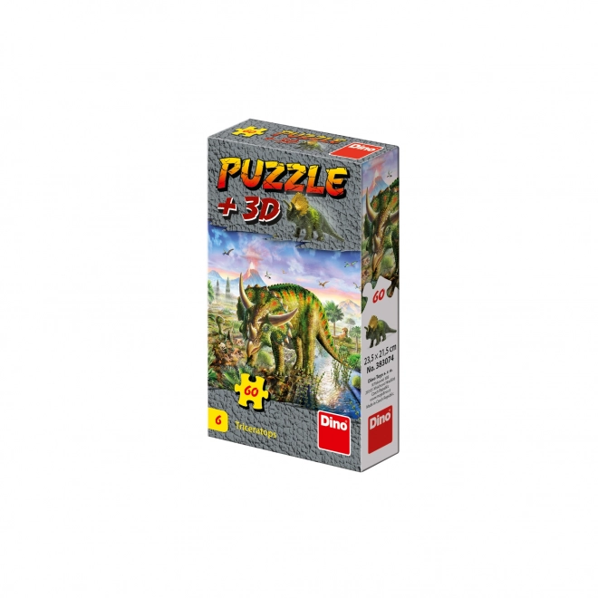 Puzzle dinoszaurusz figurával: Tyrannosaurus Rex 60 darabos