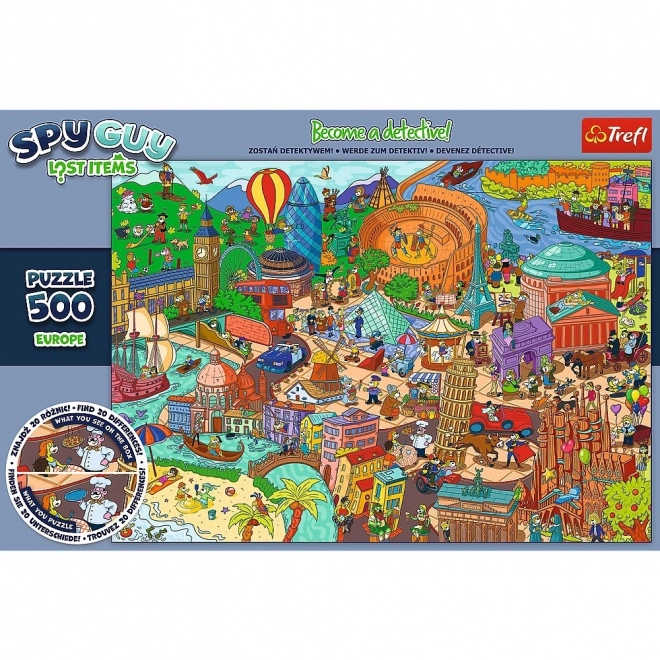 Puzzle 500 darabos Spy Guy eltűnt tárgyak Európa