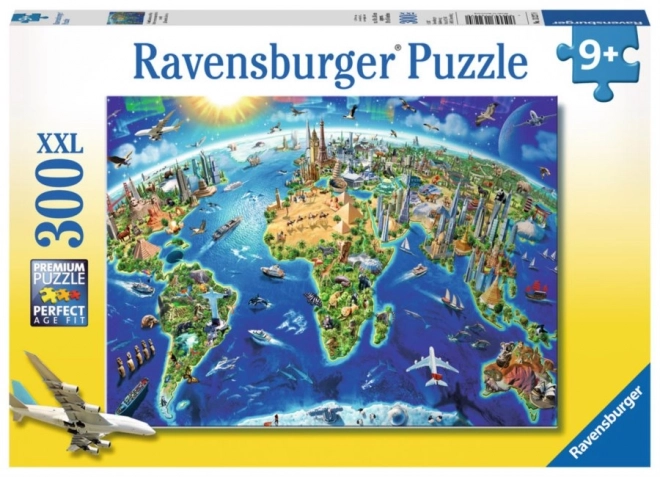 Ravensburger világemlékek térkép XXL puzzle, 300 darabos