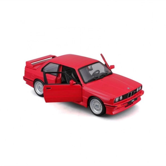 Bburago BMW 3-as sorozat M3 1988 piros modell autó