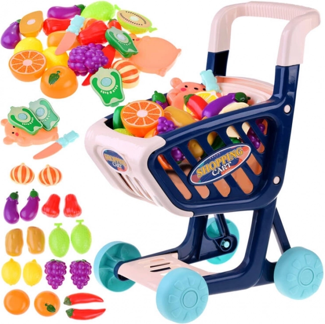 Bevásárlókocsi + zöldség-gyümölcs szeleteléshez Shop fun 36 ele ZA4791