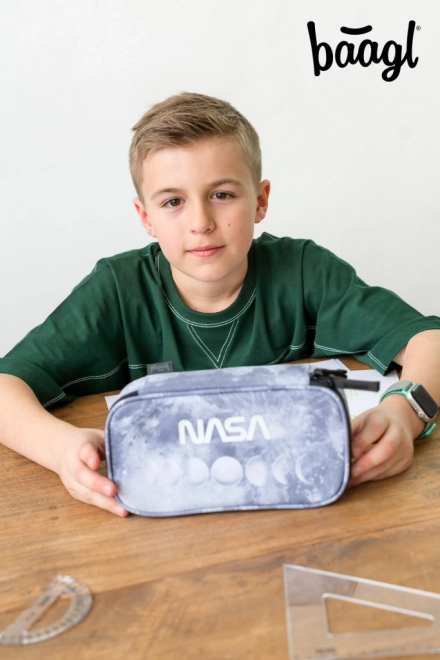 Szürke NASA tartós iskolai tolltartó
