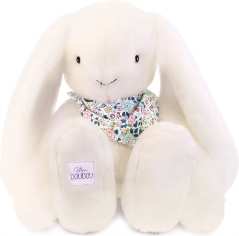 Doudou plüss nyuszi fehér kendővel 50 cm