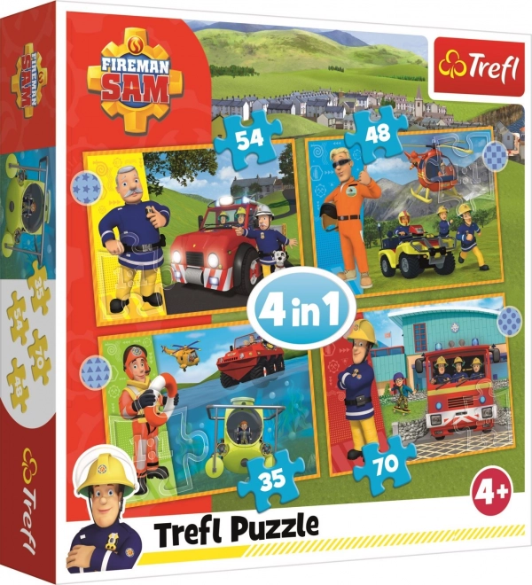 Tűzoltó Sam 4 az 1-ben puzzle Trefl