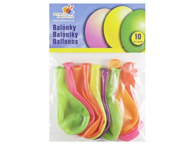 Neonos léggömbök felfújható 26 cm - 10 darab