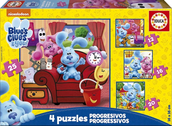 Blue nyomai 4 az 1-ben puzzle készlet