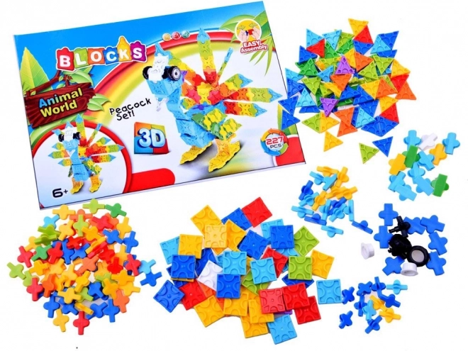 Kreatív 3D építőkocka készlet színes változatban
