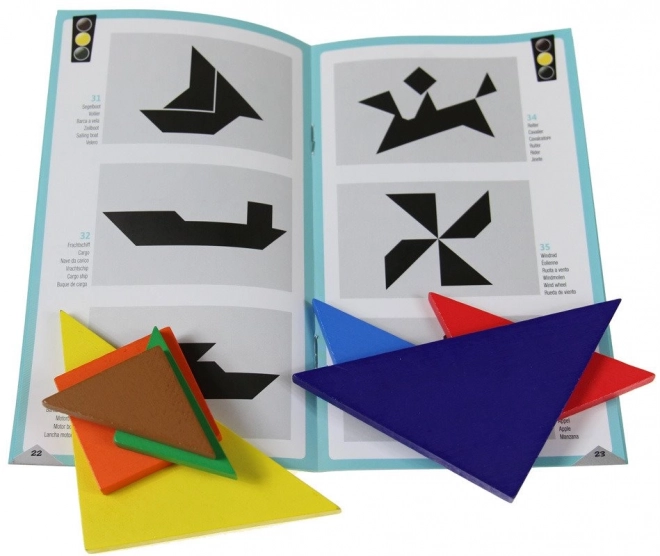 Tangram gyermekjáték fém dobozban