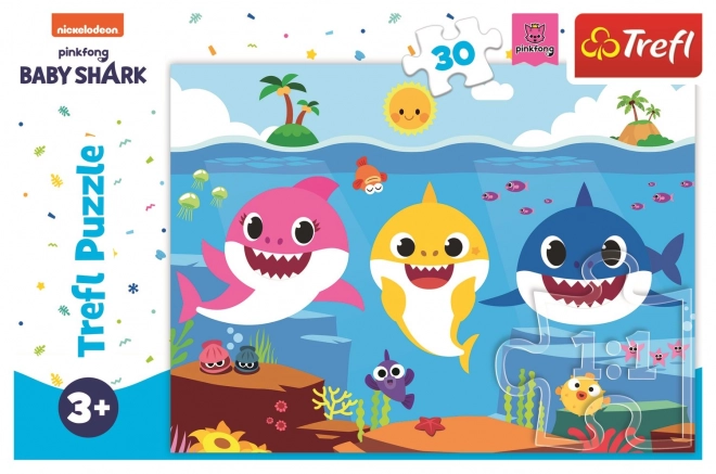 Trefl puzzle baby shark: cápák vízalatti világa 30 darabos