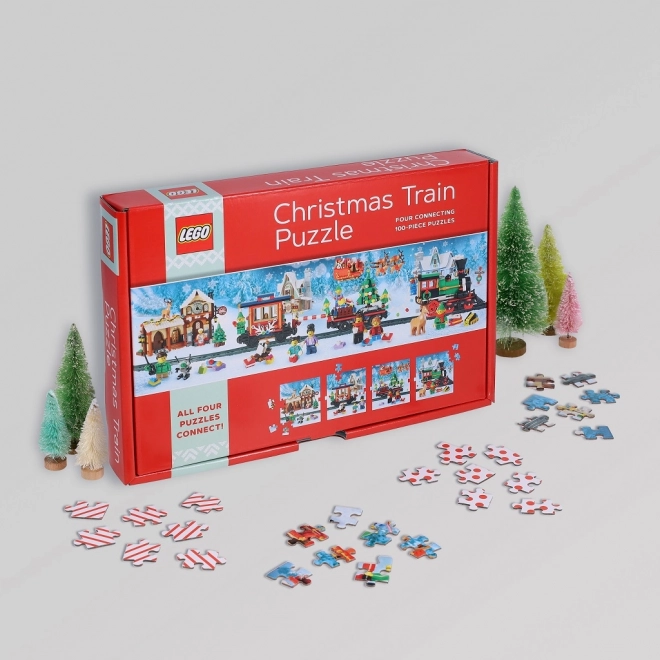 Chronicle Books Lego karácsonyi puzzle vonat