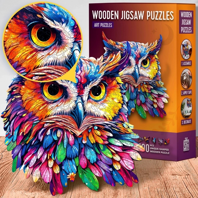 Egyedi fa puzzle bagoly 500 darabos