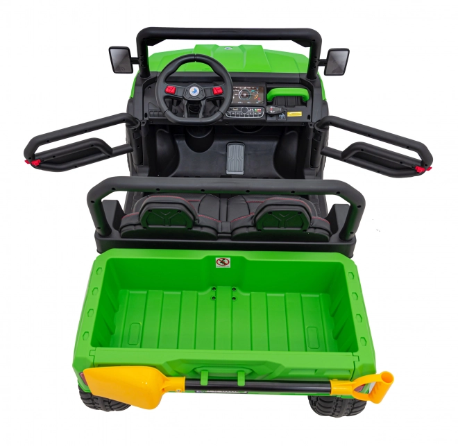 Auto Pick-Up Speed 900 pro gyerekek Zöld + 4x4 meghajtás + mozgatható pumpa + csomagtér + távirányítás + lapát + LED audio