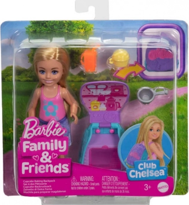 Barbie Chelsea baba hátizsákkal és cicával