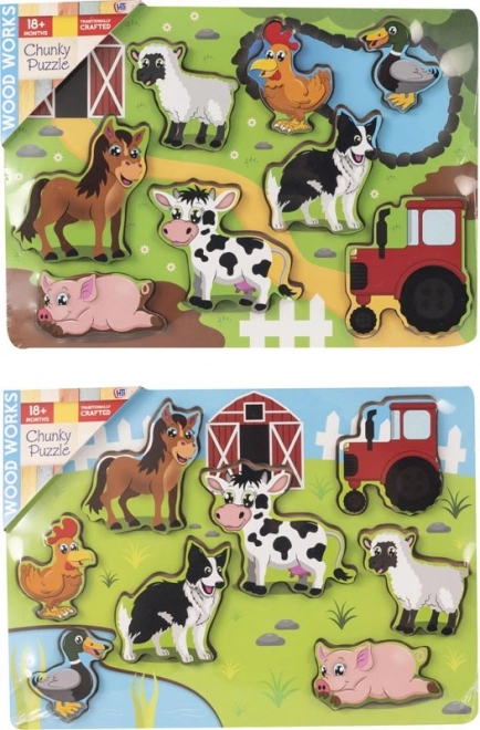 Fa puzzle gyerekeknek - Farm állatok