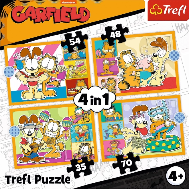 Puzzle TREFL Garfield imádja a lasagnát 4 az 1-ben