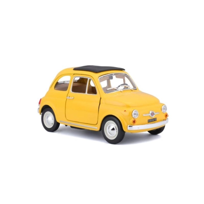 Bburago Fiat 500 F 1965 sárga autómodell 1:24