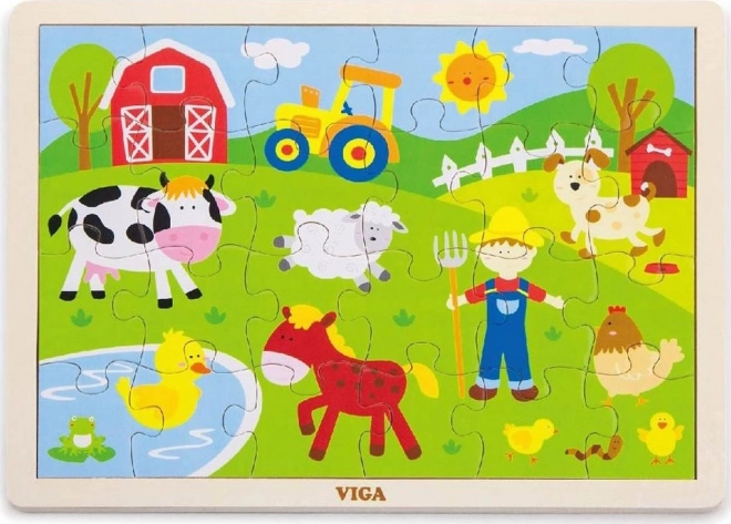 Viga fa puzzle farm 24 darab