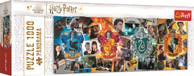 Harry Potter négy roxforti ház panoráma puzzle 1000 darabos