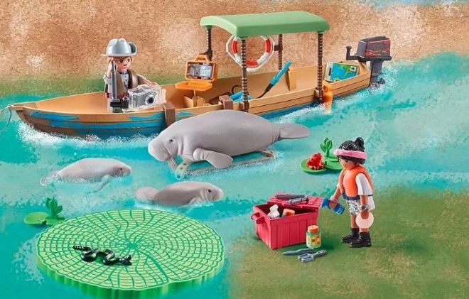 Wiltopia Figura készlet 71010 Kishajós kirándulás manátikkal
