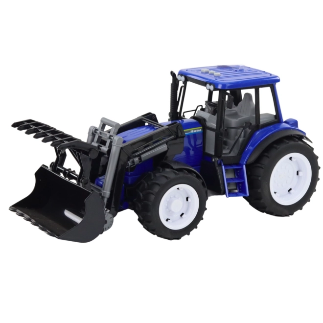 Gyerek traktor mozgatható kanállal kék színben