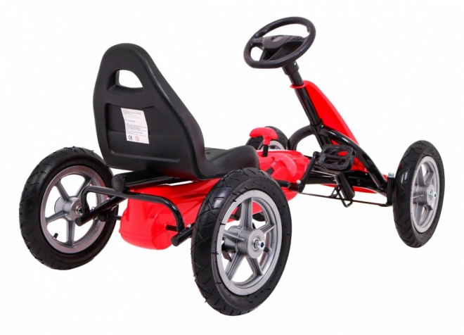 STAR pedálozható gokart gyerekeknek 3+ Piros + állítható ülés + felfújható kerekek
