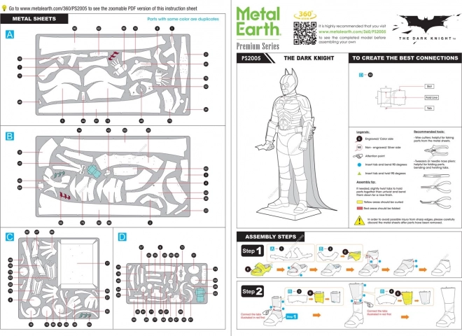 Metal Earth 3D puzzle Premium sorozat: Batman, a Sötét Lovag