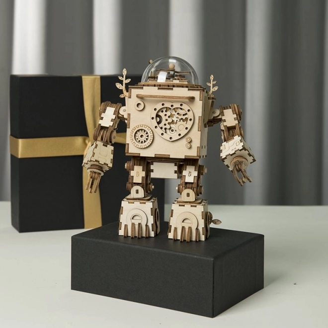 robotime rokr világító 3D fa puzzle robot orpheus zenélődoboz