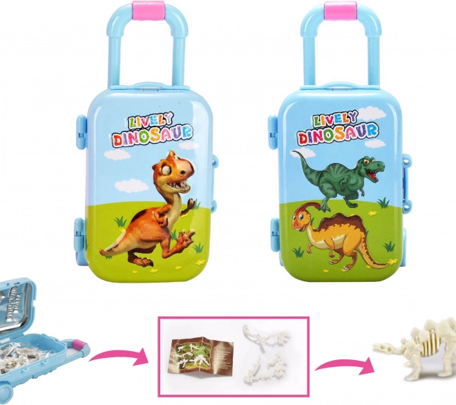 Dinoszaurusz csontváz bőröndben